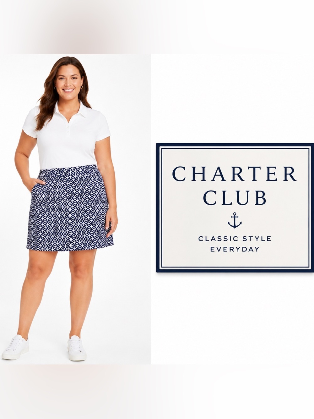 Charter Club Blue/White Skort 12